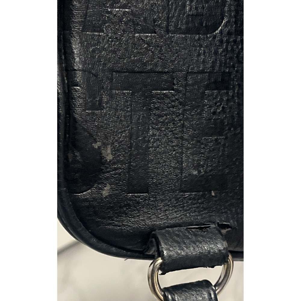 Steve Madden Small Backpack Embossed Logo Black & Gold Faux Leather Womens Bag - Picture 10 of 16